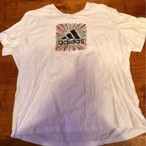 Adidas White Tee with Vibrant Graphic
